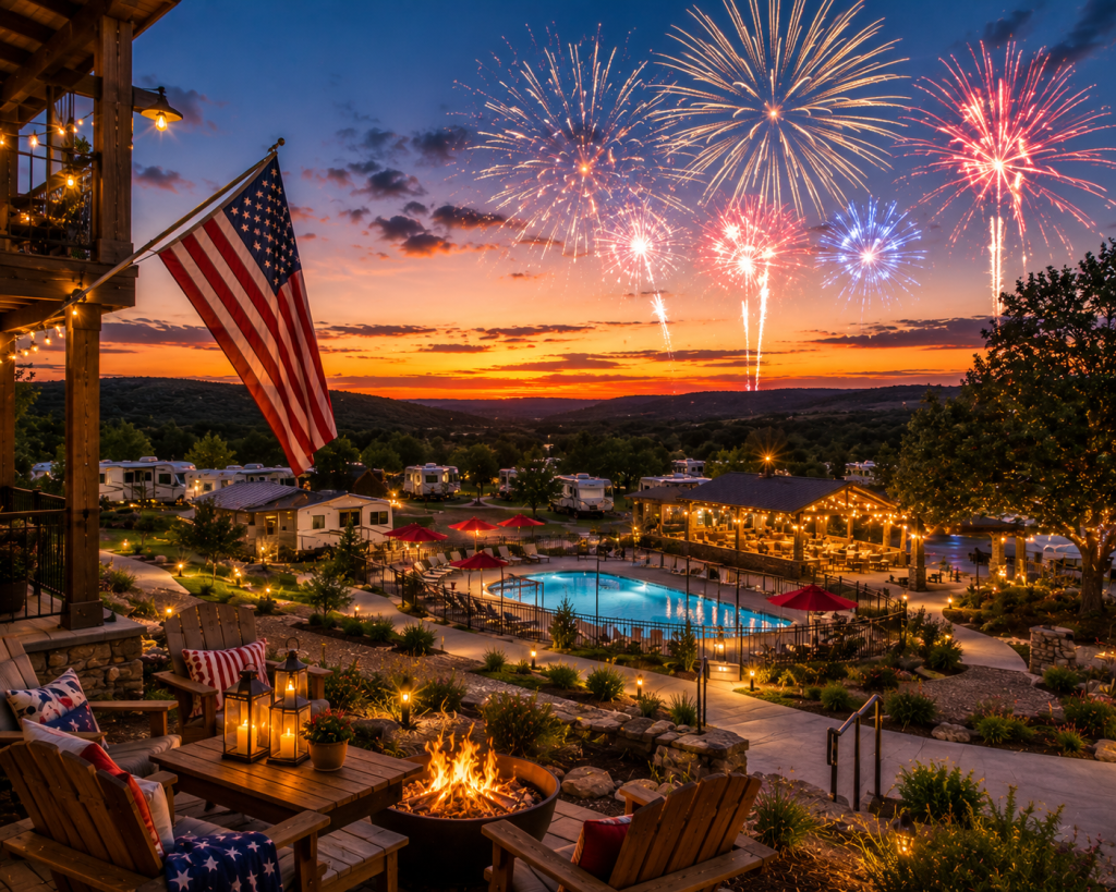 book hill country resort july 4th